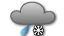 cielo molto nuvoloso o coperto con pioggia a tratti mista a neve