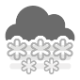 Coperto con neve forte a carattere di bufera e nebbia