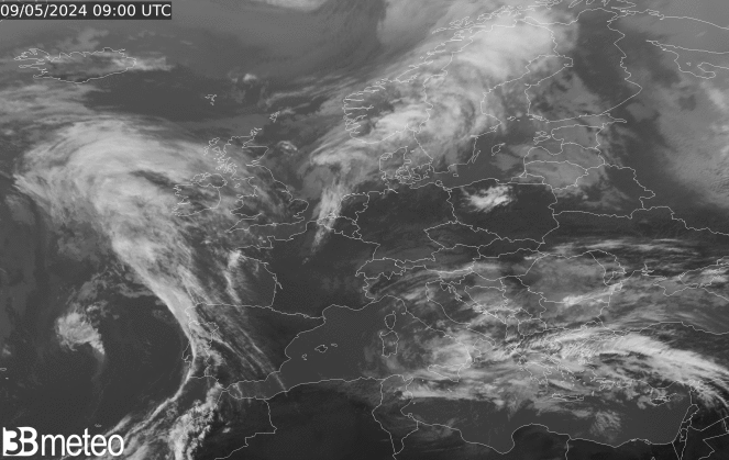 Weather situation in Europe (Satellite Infrared view)